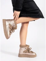 Moderní dámské sněhule hnědé platforma Moderní dámské sněhule hnědé platforma