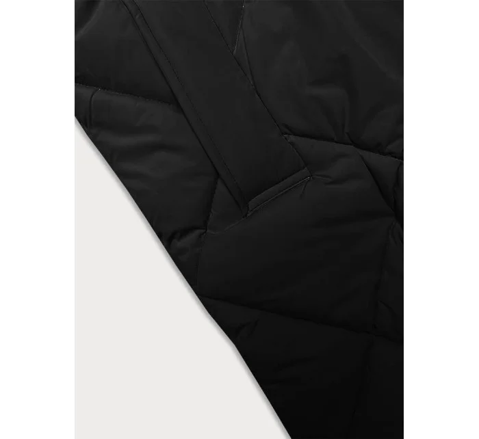 Černá dlouhá zimní bunda s kapucí model 21246731 - J.STYLE Černá dlouhá zimní bunda s kapucí model 21246731 - J.STYLE