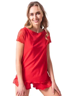 Dámské pyžamo Nicola red plus - ELDAR
