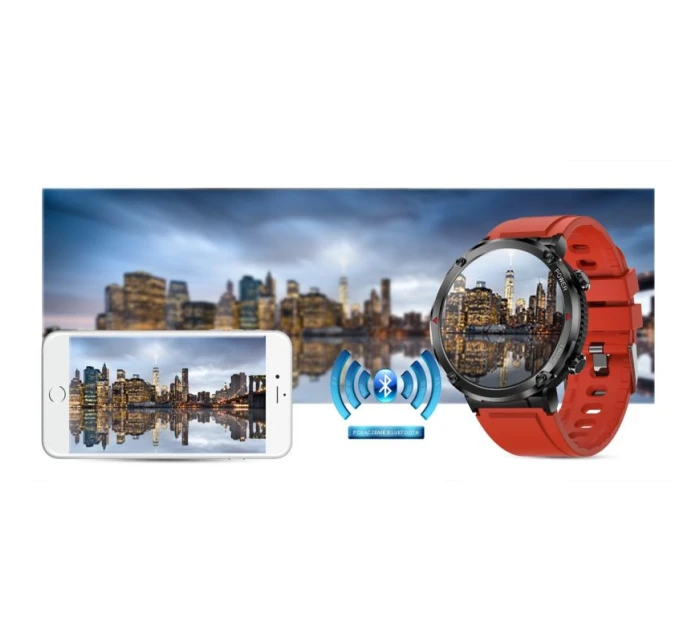 Chytré hodinky Gravity GT21-6 + červený silikonový řemínek