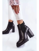 Kožené Boty Hladké Černé model 21602802 - Boto