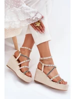 Dámské Sandály Na Klínu Se Na Béžové model 21702856 - Boto Dámské Sandály Na Klínu Se Na Béžové model 21702856 - Boto