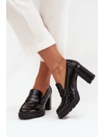 Dámské polobotky na podpatku z ekokůže Černé model 21710758 - Boto Dámské polobotky na podpatku z ekokůže Černé model 21710758 - Boto