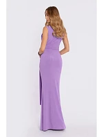 maxi šaty s pasem a panelem světle fialové model 22040706 - Moe