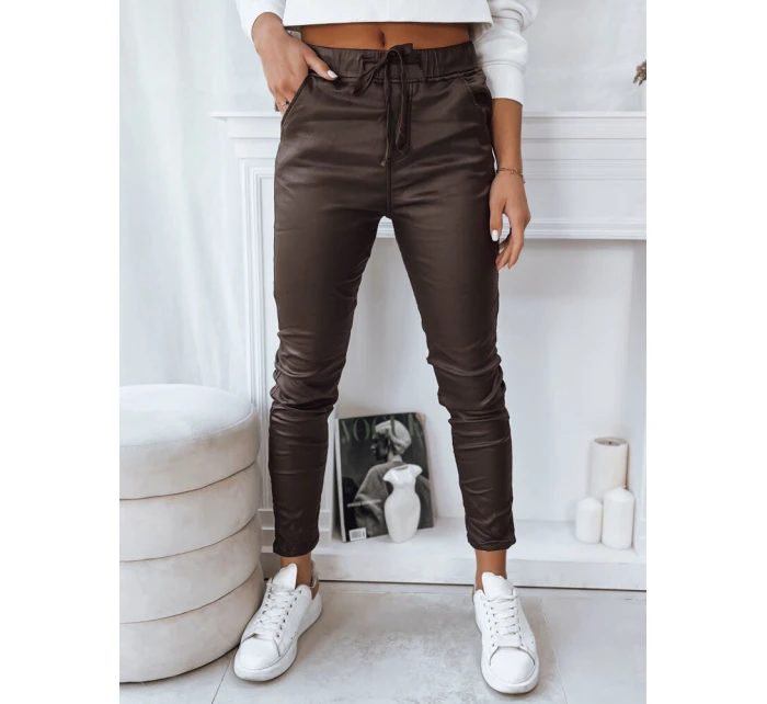 Dámské kalhoty LIZZY tmavě hnědé FashionStreet UY1783 Dámské kalhoty LIZZY tmavě hnědé FashionStreet UY1783