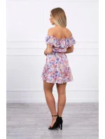 Květinové šaty s odhalenými rameny tmavě růžové Květinové šaty s odhalenými rameny tmavě růžové