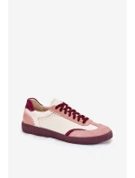 Dámské Kožené Tenisky model 21703133 Béžové - Zazoo