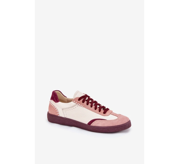 Dámské Kožené Tenisky model 21703133 Béžové - Zazoo