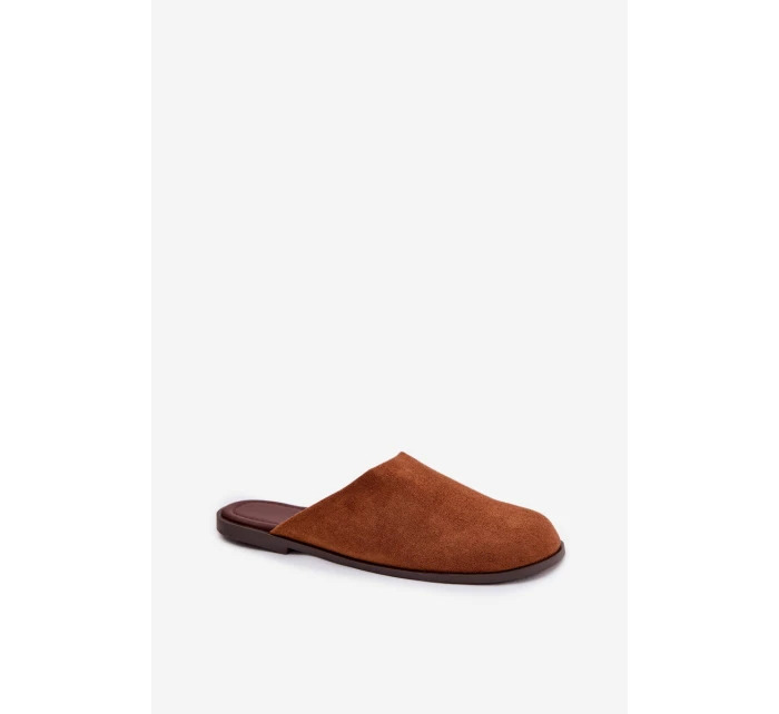 Dámské ploché sandály z eko semiše Camel model 21960869 - Boto