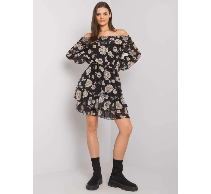 Šaty DHJ SK 15015.56P černá a béžová