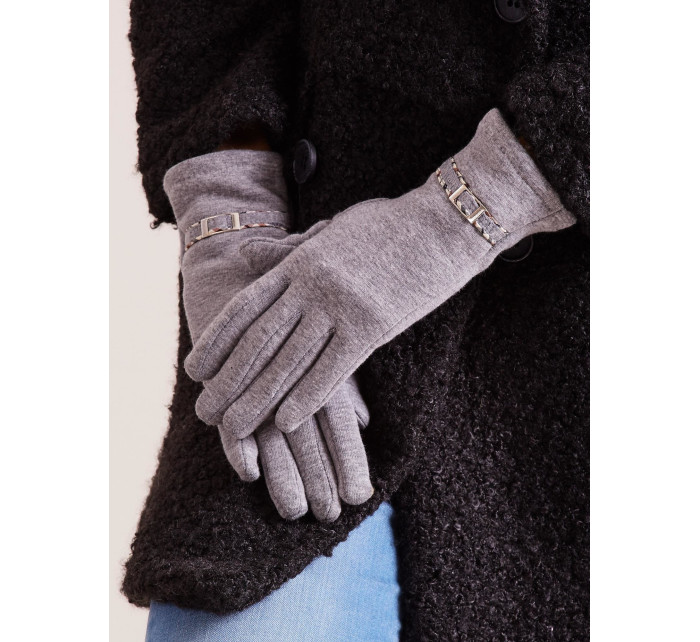 Dámské rukavice s šedou sponou