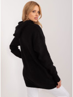 Černý klokaní svetr s kapucí