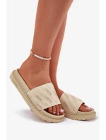 Dámské pantofle na platformě Big Star – béžové Dámské pantofle na platformě Big Star – béžové