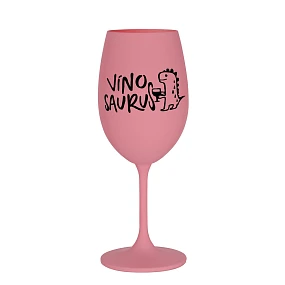 Sklenka VÍNOSAURUS - růžová sklenice na víno 350 ml