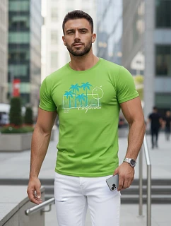 Pánské tričko s potiskem klasické limetkově zelené FashionStreet NX5020R