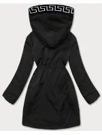 Černá dámská bunda s kožešinovou podšívkou (B8116-1)