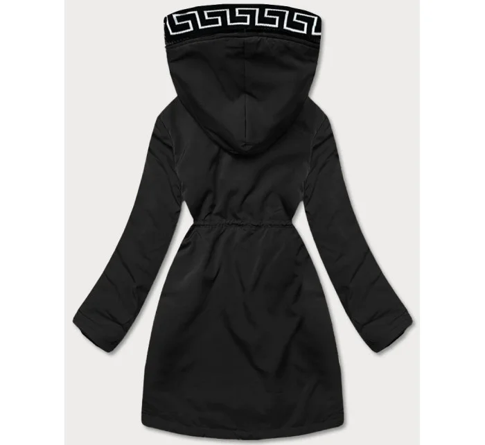 Černá dámská bunda s kožešinovou podšívkou (B8116-1)