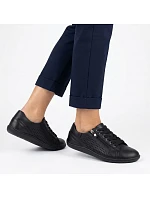 Dámské kožené barefoot ažurové černé boty Gino model 22068723