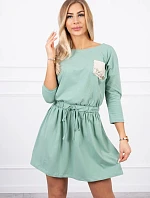 Šaty s flitrovou kapsou tmavě mátové