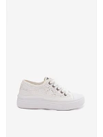 Dámské síťované tenisky na platformě model 22181930 bílé - Lee Cooper Dámské síťované tenisky na platformě model 22181930 bílé - Lee Cooper