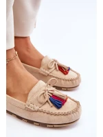 Semišové Mokasíny S Mašlí A Třásněmi Béžove Dorine Semišové Mokasíny S Mašlí A Třásněmi Béžove Dorine