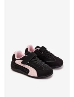 Dětské sportovní boty na suchý zip Perrin – černo-růžové