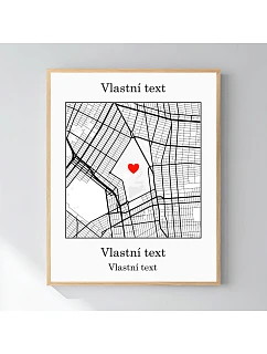 Personalizovaný magický fotoobraz v rámu - 40x50 - mapa