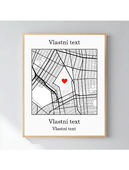 Personalizovaný magický fotoobraz v rámu - 40x50 - mapa