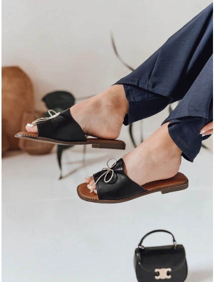 Dámské žabky s mašlí KISSBOW black FashionStreet ZY0756