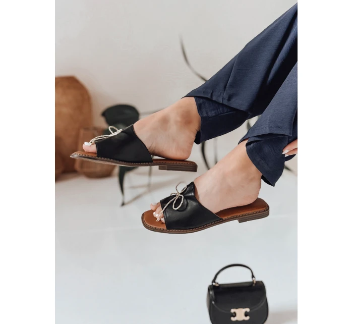 Dámské žabky s mašlí KISSBOW black FashionStreet ZY0756