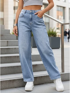 Dámské baggy džíny s vysokým pasem modré FashionStreet UY2927