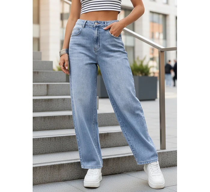 Dámské baggy džíny s vysokým pasem modré FashionStreet UY2927