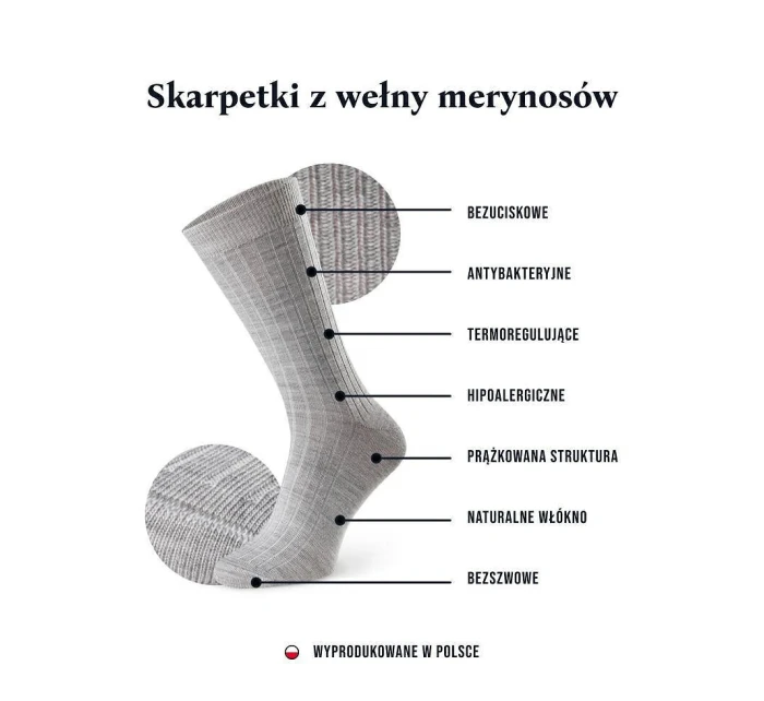 Dámské žebrované ponožky Steven art.130 Merino