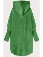 Zelený dlouhý vlněný přehoz přes oblečení typu alpaka s kapucí model 21935875 - MADE IN ITALY