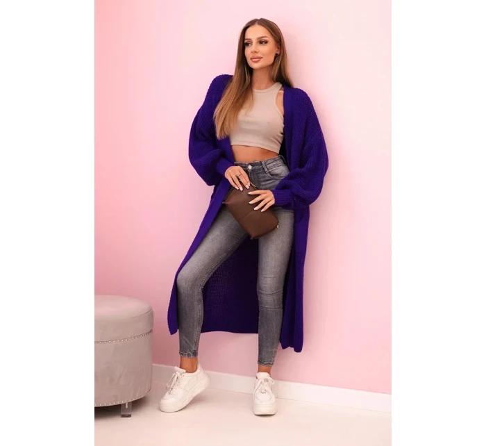 Svetr dlouhý kardigan fialový