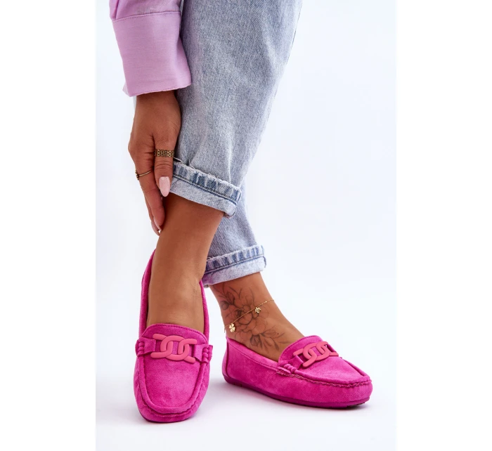 Dámské módní semišové mokasíny růžové model 21625591 - Boto