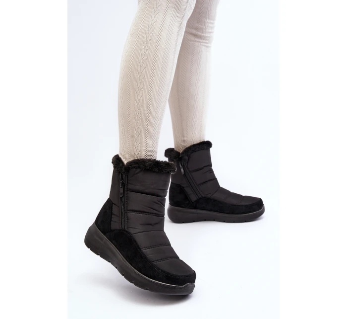Dámské zimní boty s kožešinou černé Primose