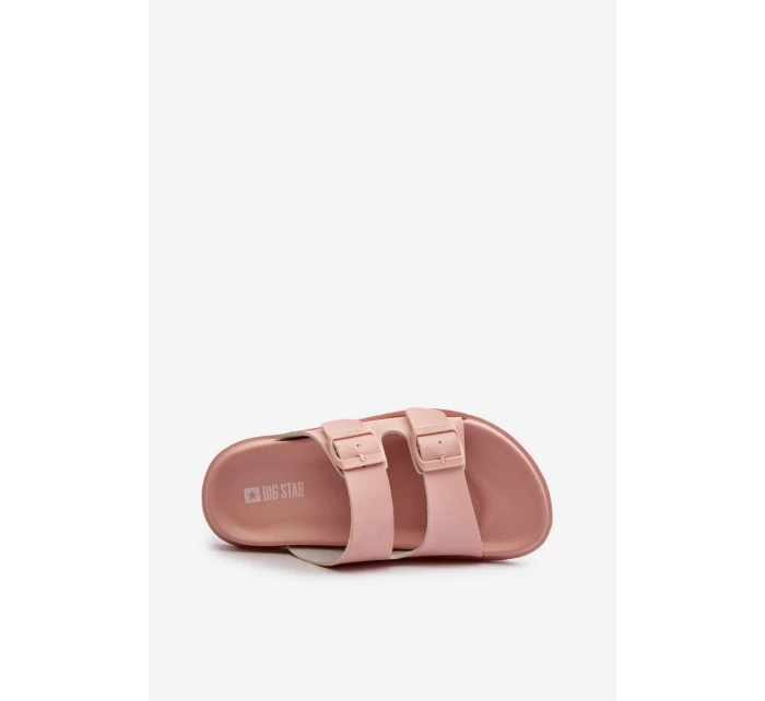 Lehké dámské pěnové pantofle s přezkami Big Star model 21660731 růžové - Big Star Shoes Lehké dámské pěnové pantofle s přezkami Big Star model 21660731 růžové - Big Star Shoes