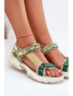Dámské Sandály Na Suchý Zip model 21694720 Zelené - D.Franklin
