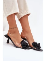 Průhledné Sandály Na Podpatku S Ozdobným Černé model 21699913 - Boto Průhledné Sandály Na Podpatku S Ozdobným Černé model 21699913 - Boto
