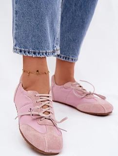 Semišové Nízké Dámské Tenisky Big Star model 22095384 Růžové - Big Star Shoes