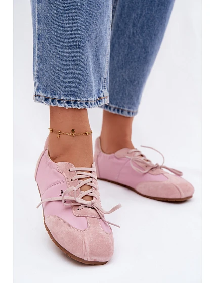 Semišové Nízké Dámské Tenisky Big Star model 22095384 Růžové - Big Star Shoes