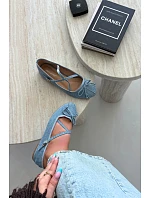 Dámské baleríny s a pásky v džínové barvě model 22309407 - Boto Dámské baleríny s a pásky v džínové barvě model 22309407 - Boto