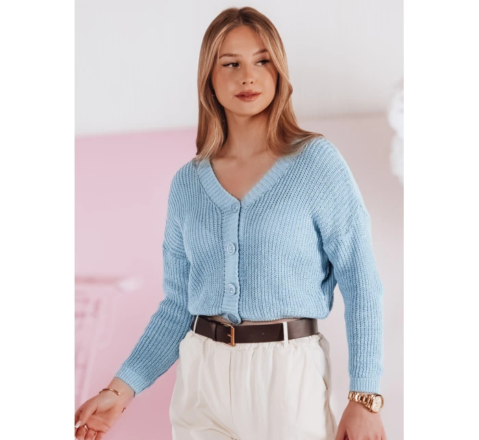 dámský oversize žebrovaný modrý Dstreet model 21986107 - FashionStreet dámský oversize žebrovaný modrý Dstreet model 21986107 - FashionStreet