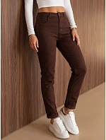 Džíny dámské mom fit s vysokým pasem hnědé FashionStreet UY3266 Džíny dámské mom fit s vysokým pasem hnědé FashionStreet UY3266
