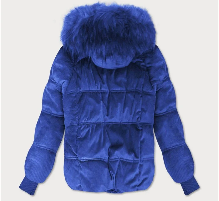 Dámská bunda v chrpové barvě s kapucí model 21242248 - Libland Dámská bunda v chrpové barvě s kapucí model 21242248 - Libland