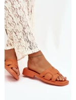 Dámské pantofle na plochém podpatku oranžové model 21900515 - Boto