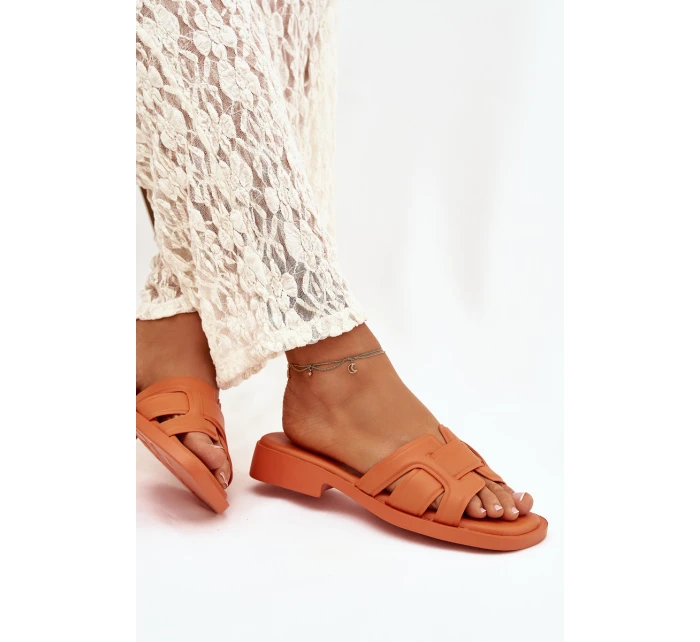 Dámské pantofle na plochém podpatku oranžové model 21900515 - Boto