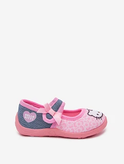 Dívčí balerínky na suchý zip HELLO KITTY růžové Shani