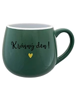 KRÁSNÝ DEN! - zelený keramický hrníček 300 ml